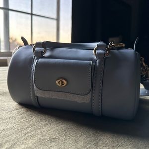 Blue Cylinder Coach Bag